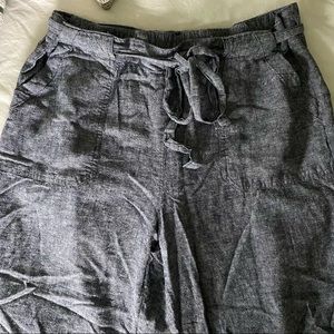 Wide leg linen pants